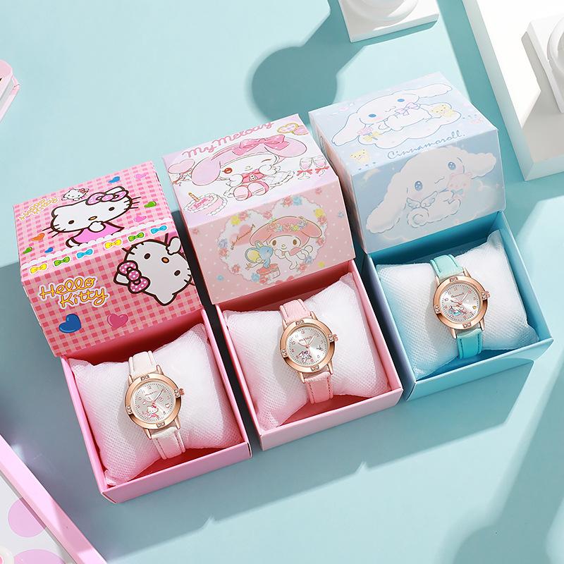 Alloy Diamond Belt Watch for Middle School Girls Sanrio Quartz Watch for Girls Wholesale Niche Fashion Watch Foreign Trade