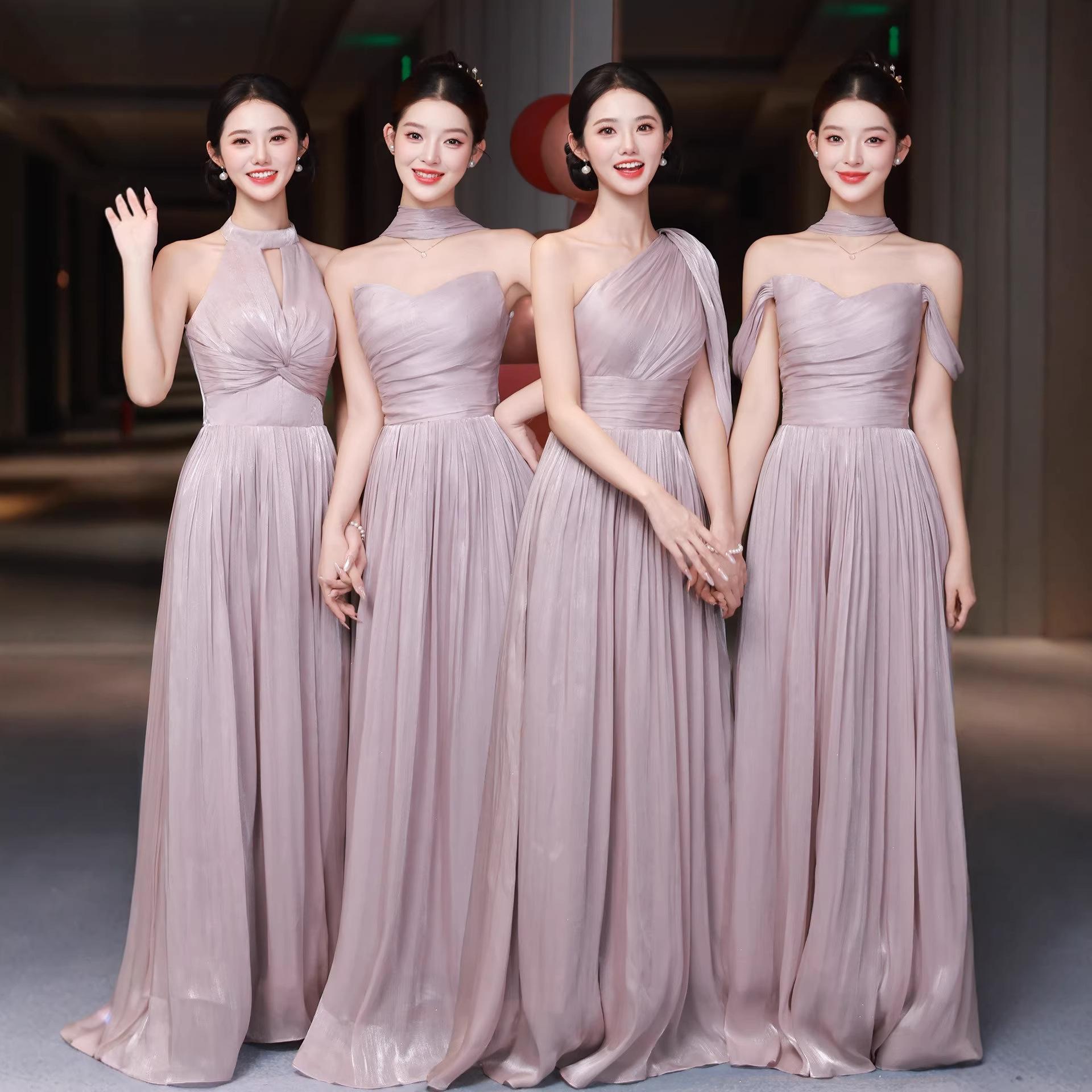 Beautiful Purple Bridesmaid Dresses for Summer 2026, New High-End Niche Wedding Sister Group Dresses That Can Be Worn Casually
