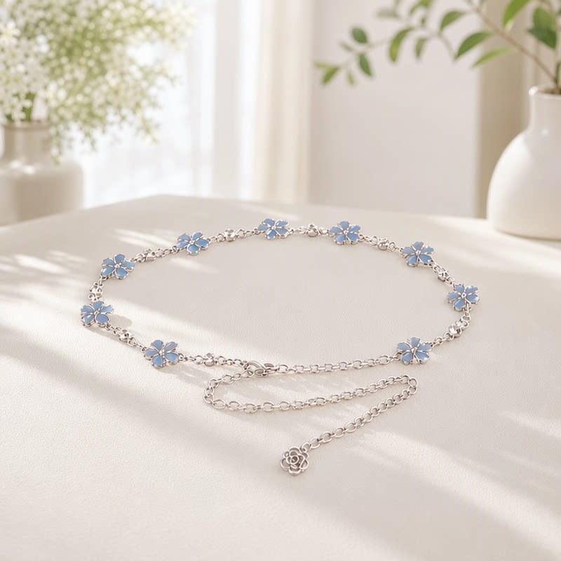 High-End Metal Waist Chain for Women, Floral Chain, Versatile Accessory, Waist-Cinching Dress Belt