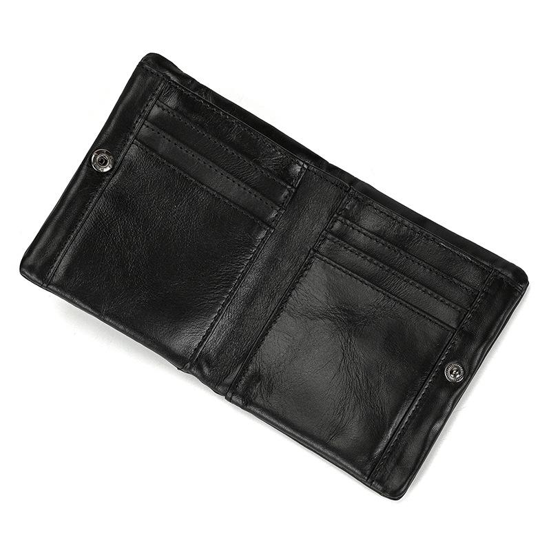 Amazon Men's Wallet rfid Genuine Leather Vertical Wallet Casual Fashion Multi Card Bits Retro Cowhide Coin Purse