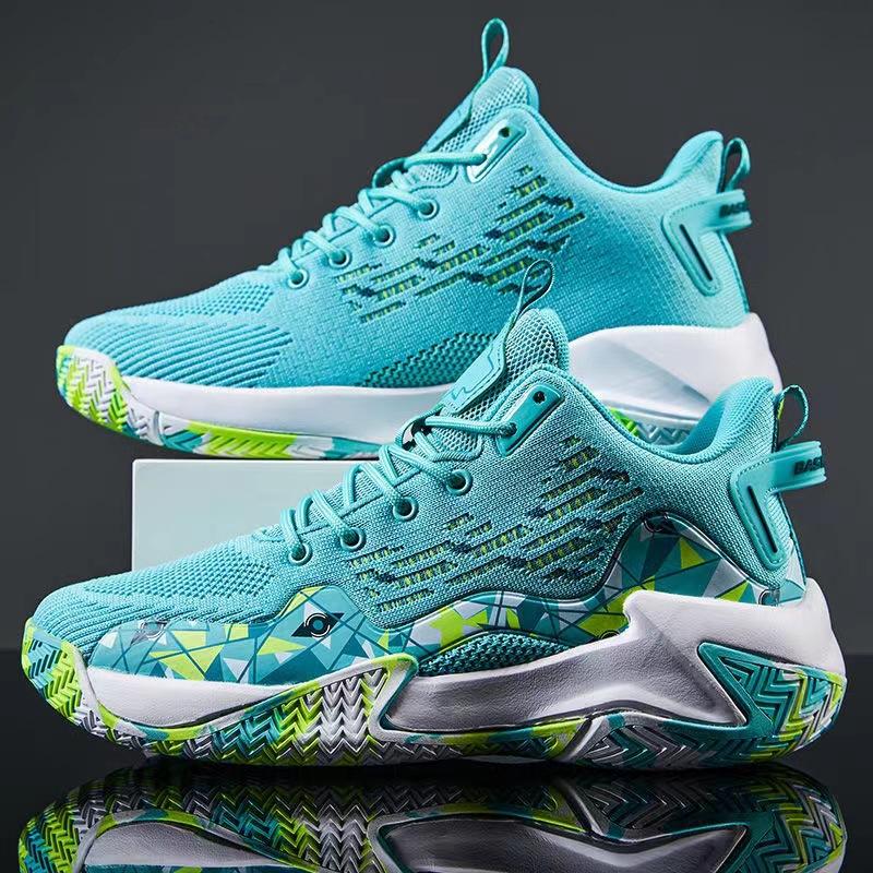 Thick-Soled Basketball Shoes for Men, Comfortable New Style, Fly-Woven Mesh Breathable Sports Shoes, Outdoor Casual Running Shoes, Manufacturer Wholesale