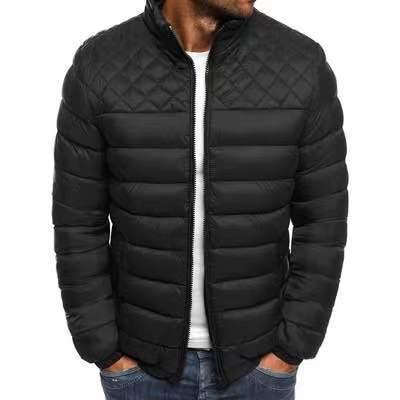 Amazon AliExpress foreign trade European code winter men's solid color hooded cotton-padded jacket coat cotton-padded coat men