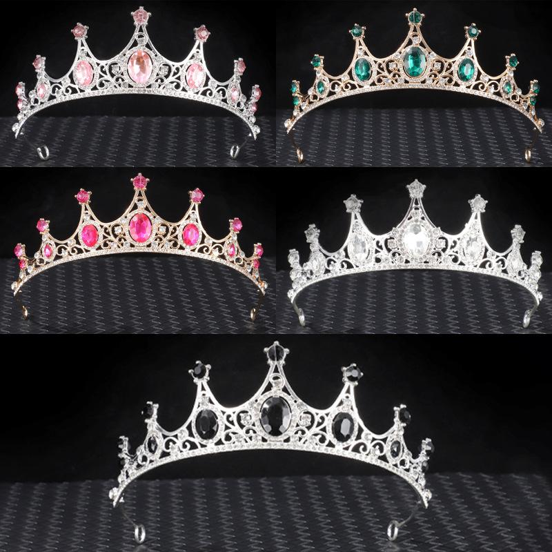 European and American Baroque Bride Crown Golden Crown 18th Birthday Party Alloy Headwear Hair Band Factory Wholesale
