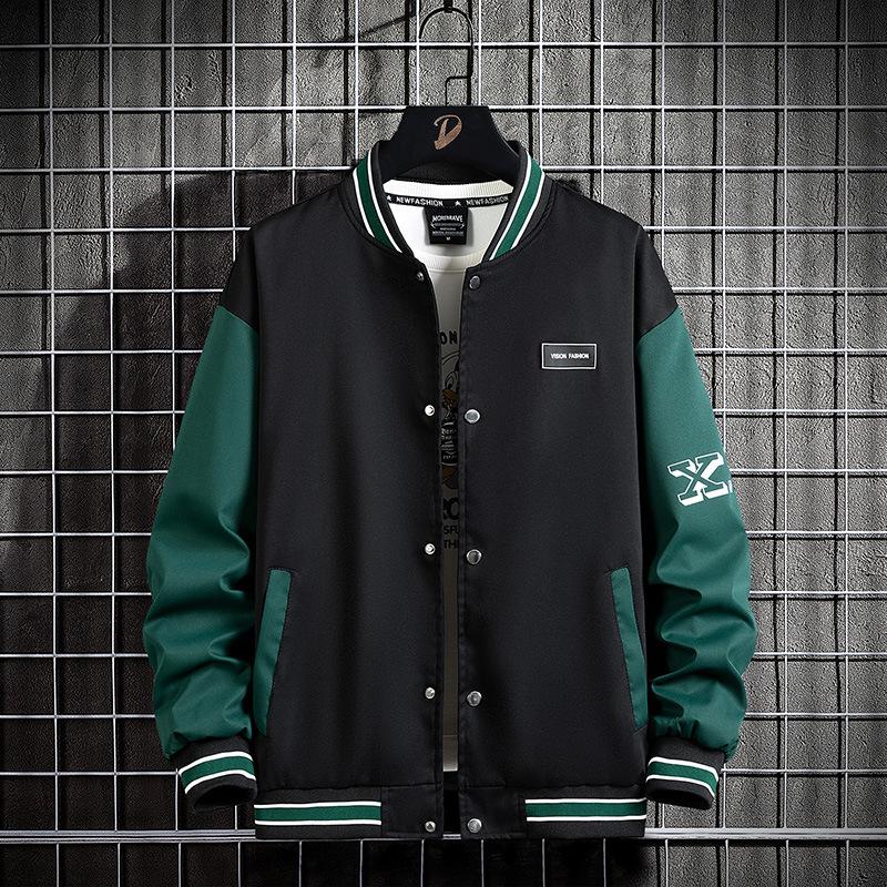 Baseball uniform plus size plus size jacket men's spring and autumn fashion brand loose all-match clothes Hong Kong style Ruan handsome casual couple jacket