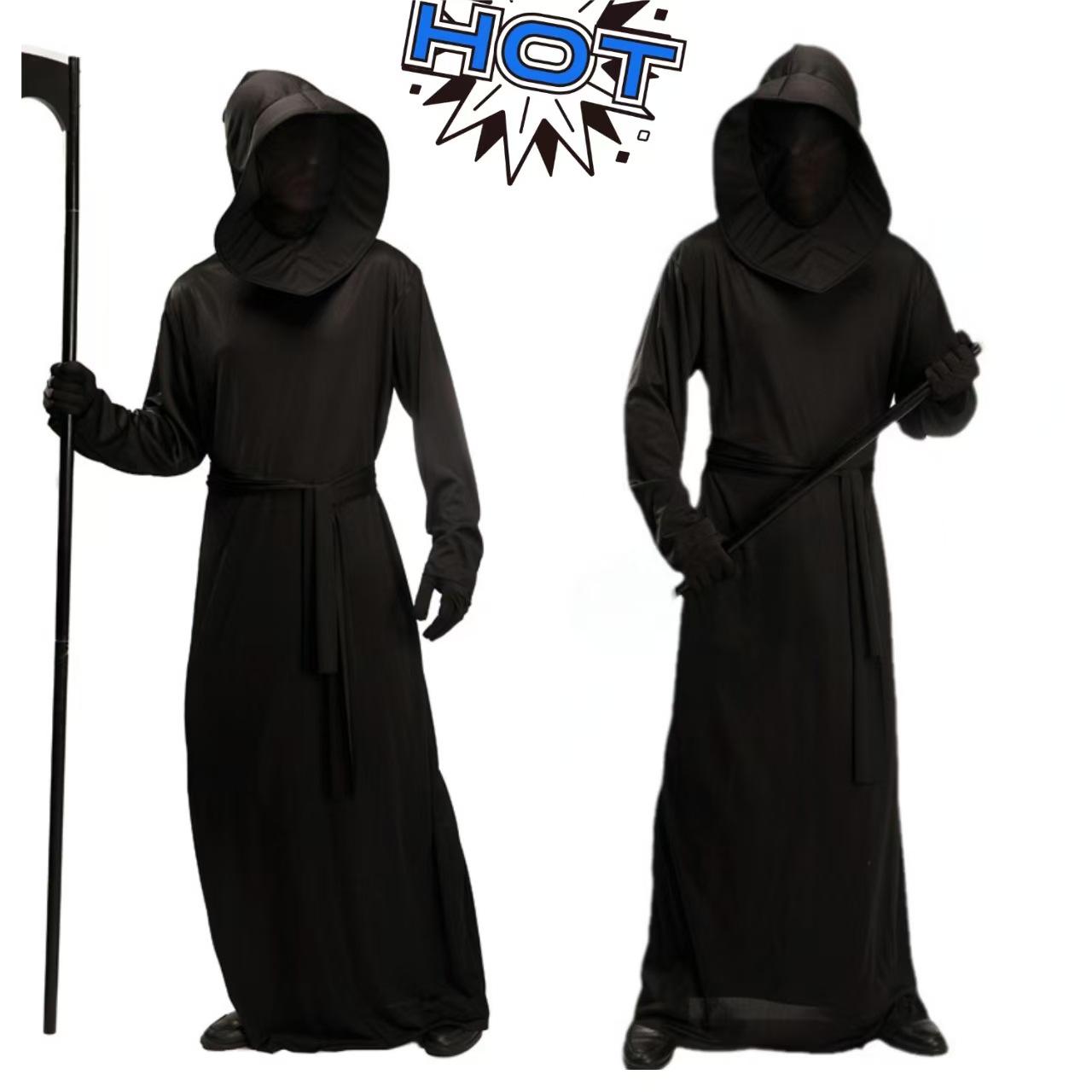 Big Male Black Devil Halloween Costume Ghost Festival Sickle Monster Cosplay Costume Death Stage Performance Costume