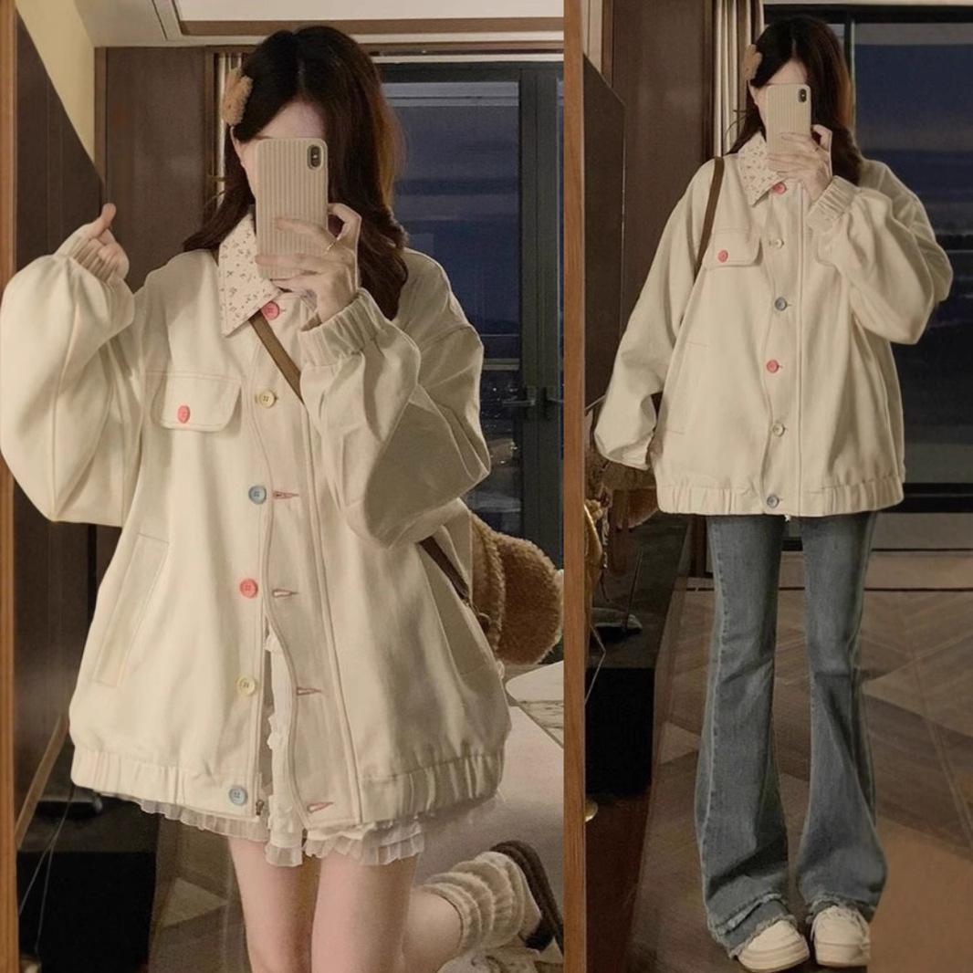 Dopamine Sweet Niche Floral Lass Jacket Women's Spring and Autumn 2025 New Design Sense Loose Fashion Brand Jacket