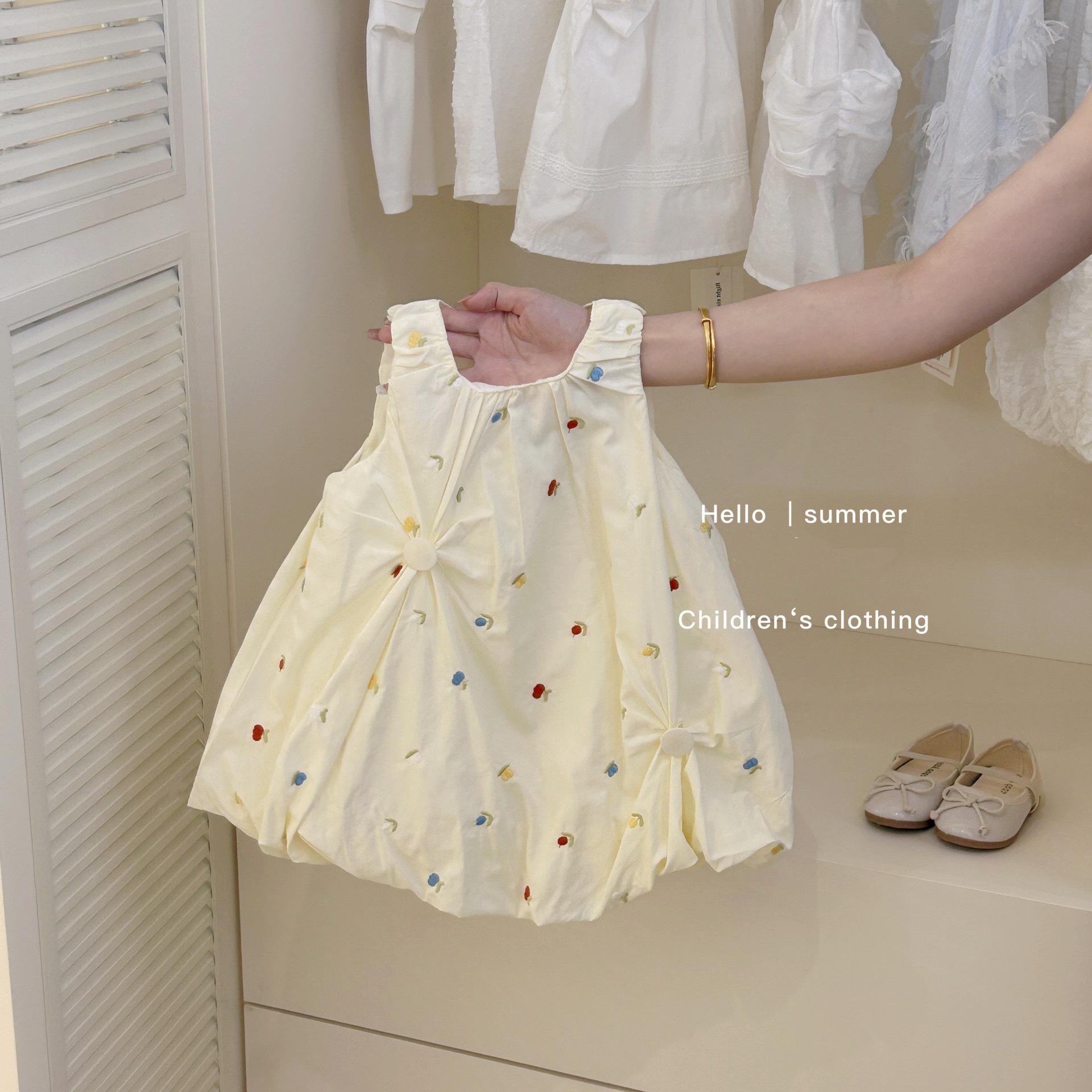 Sweet Little Sister baby summer new dress 2026, girls' embroidered bud dress, stylish baby girl's tank dress, trendy