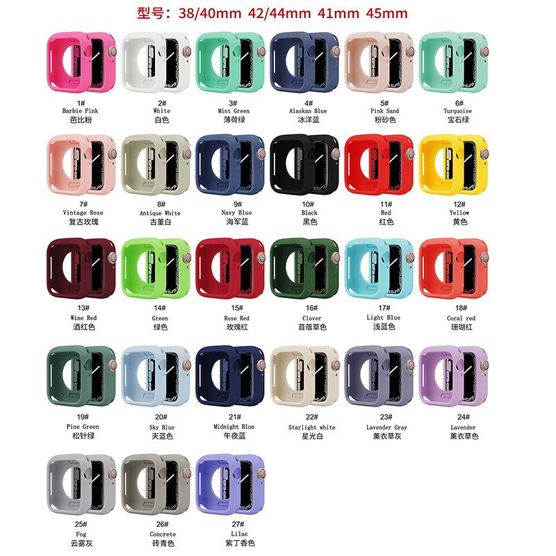 Suitable for Apple Watch Case Apple Watch10/S11 Universal Silicone Candy Protective Case Half Pack Protective Cover