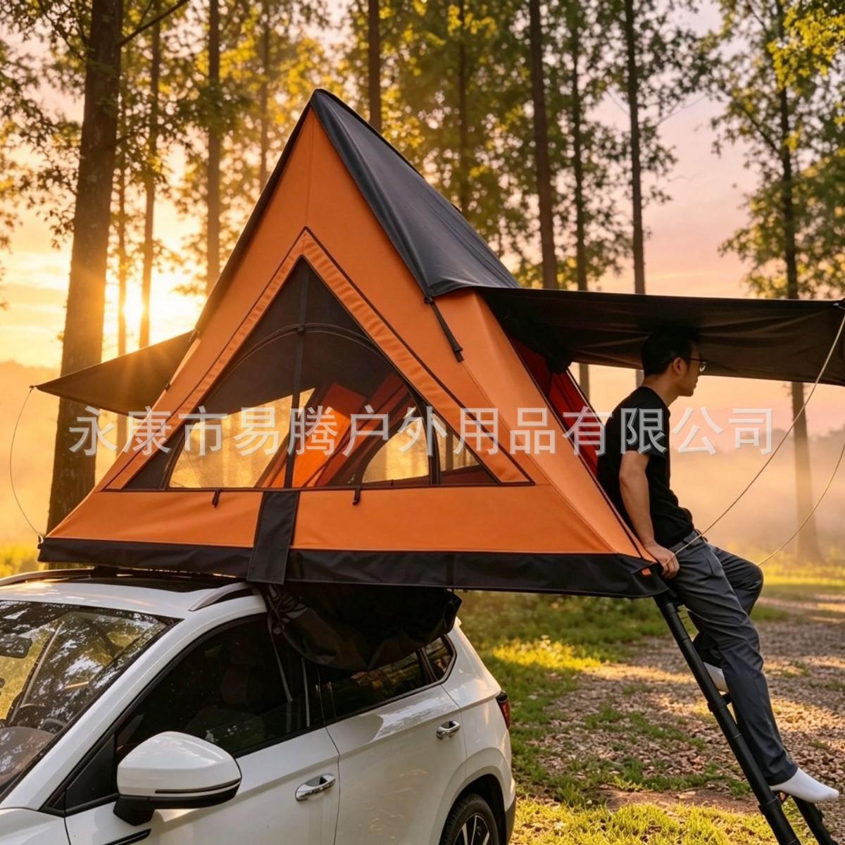 Quick-open roof tent, ultra-light tent for SUVs, off-road vehicle tent, outdoor self-driving rainproof roof tent