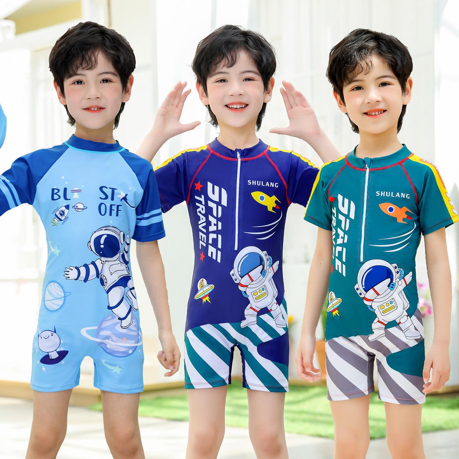 Boys' Swimsuits, Kidsren's One-Piece Suits, Quick-Drying Medium and Large Kidsren's Swimsuits, Kidsren's Swimsuits, 2024 New Baby Swimsuits