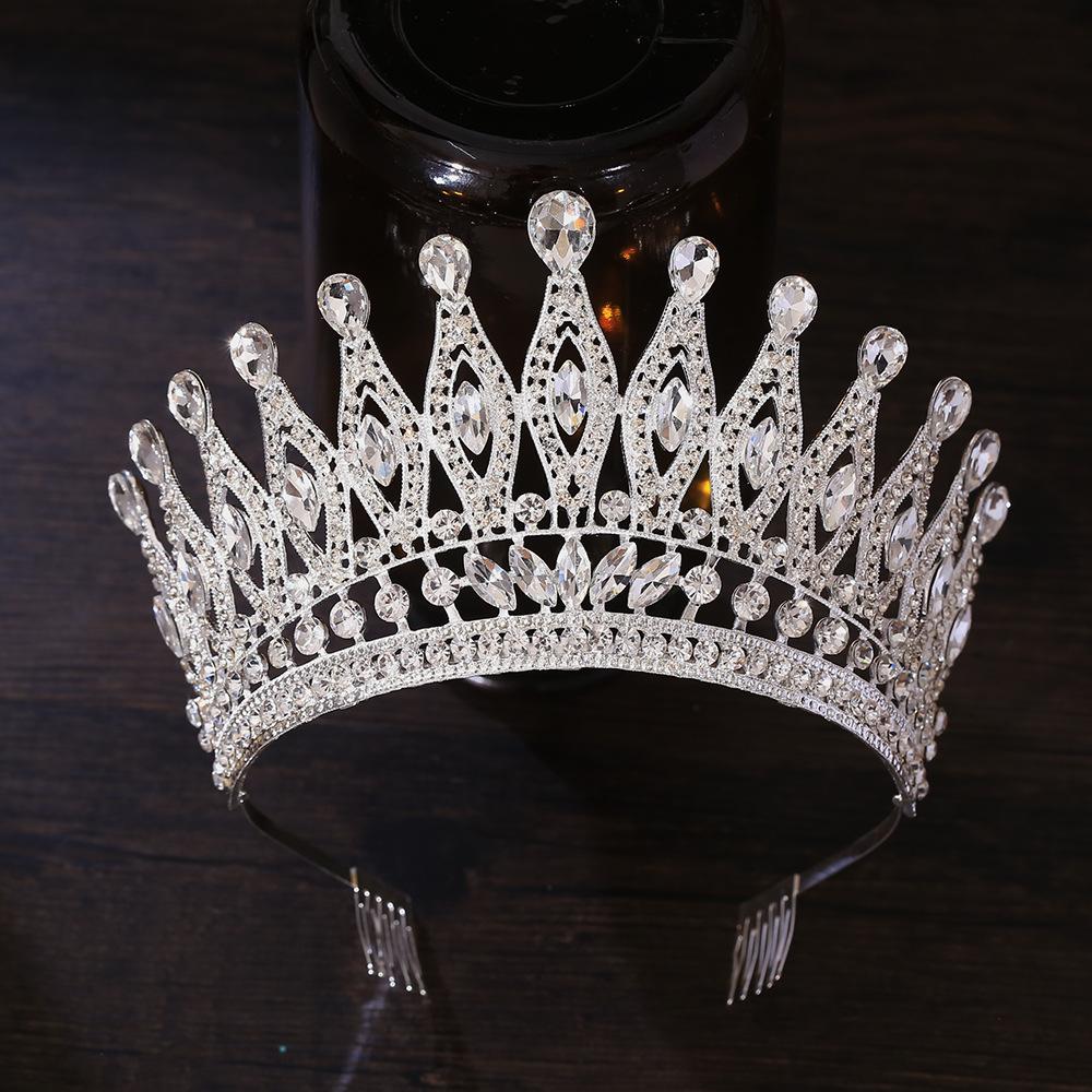 Factory direct supply crown headdress bride hair accessories high sense European and American crown baroque performance beauty pageant miss world