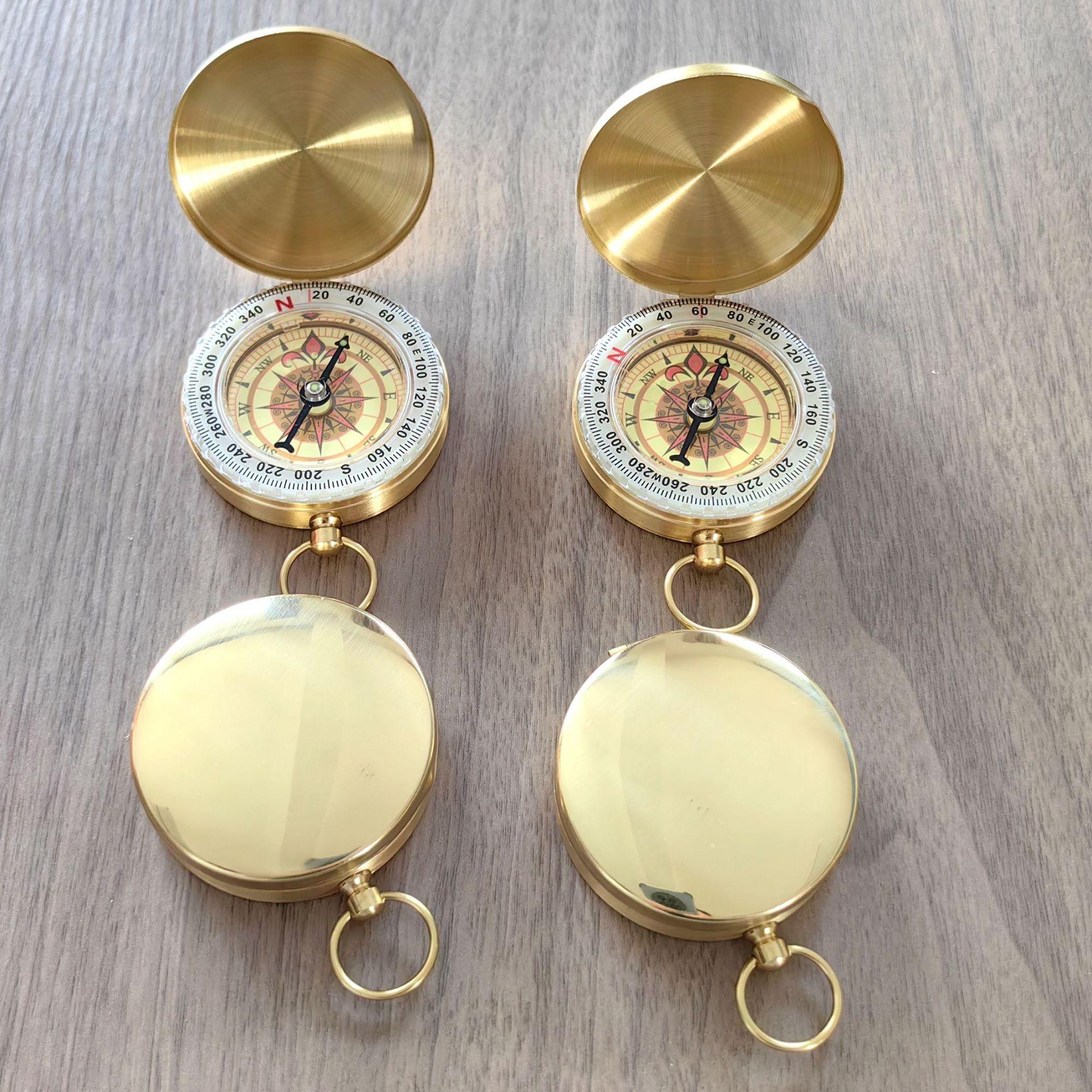 Pure Copper Compass G50 Pocket Watch Flip Compass Outdoor Mountaineering Multi-Function Covered Luminous Compass Wholesale