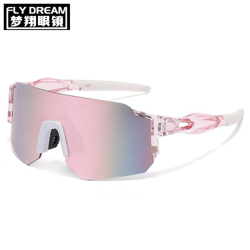 Cross-Border Popular Bicycle Riding Glasses, Colorful One-Piece Film Sunglasses, Windproof and Anti-Uv Outdoor Sports Glasses