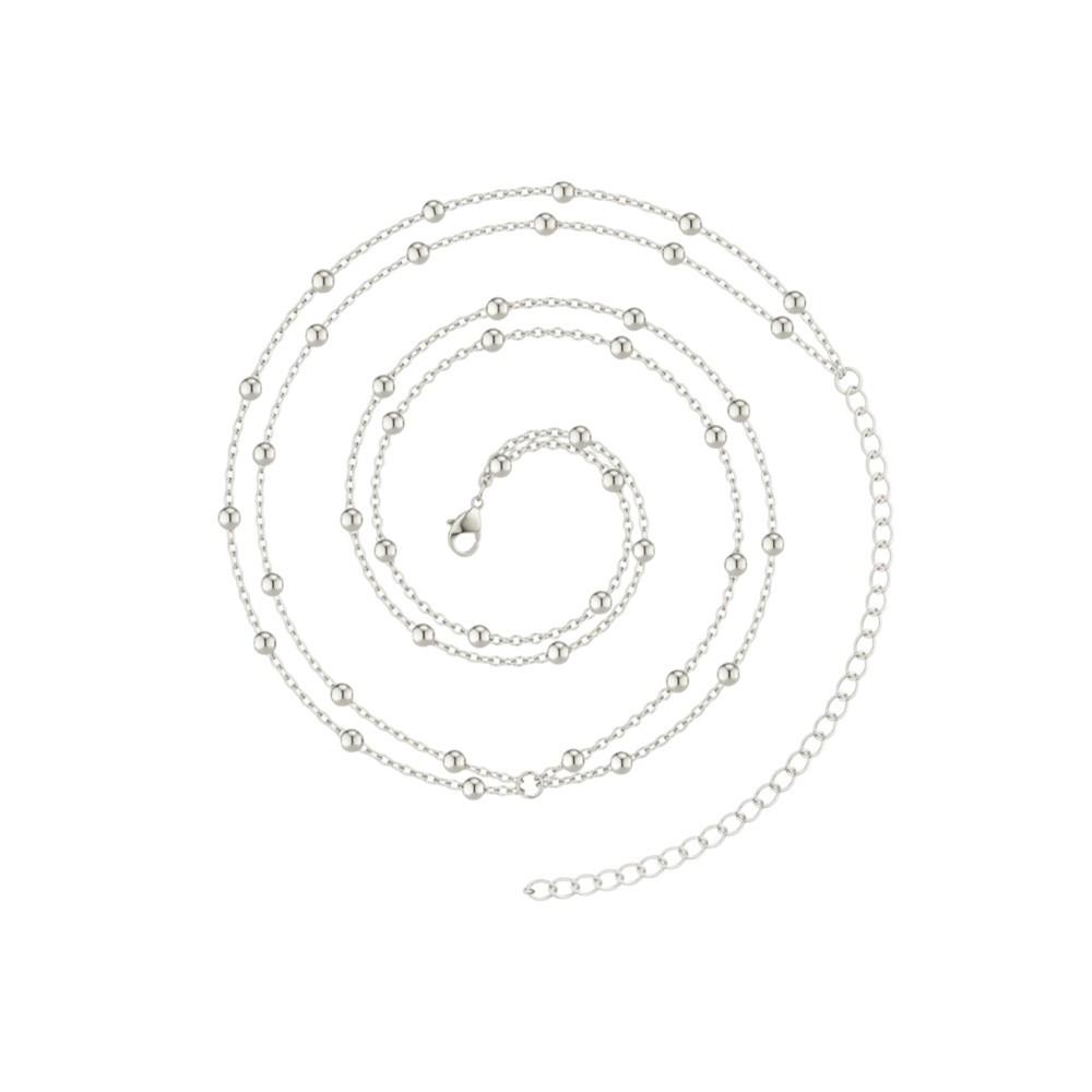 European and American Cross-Border Jewelry Hot-Selling Versatile Copper Bead Chain Waist Chain Fashion Street Style Round Bead Chain Stackable Sexy Belly Chain for Women
