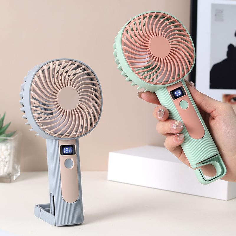 Handheld Digital Display Mini Fan, USB Rechargeable, Dual-Use Portable Electric Fan with 120 Wind Speeds and Long Battery Life