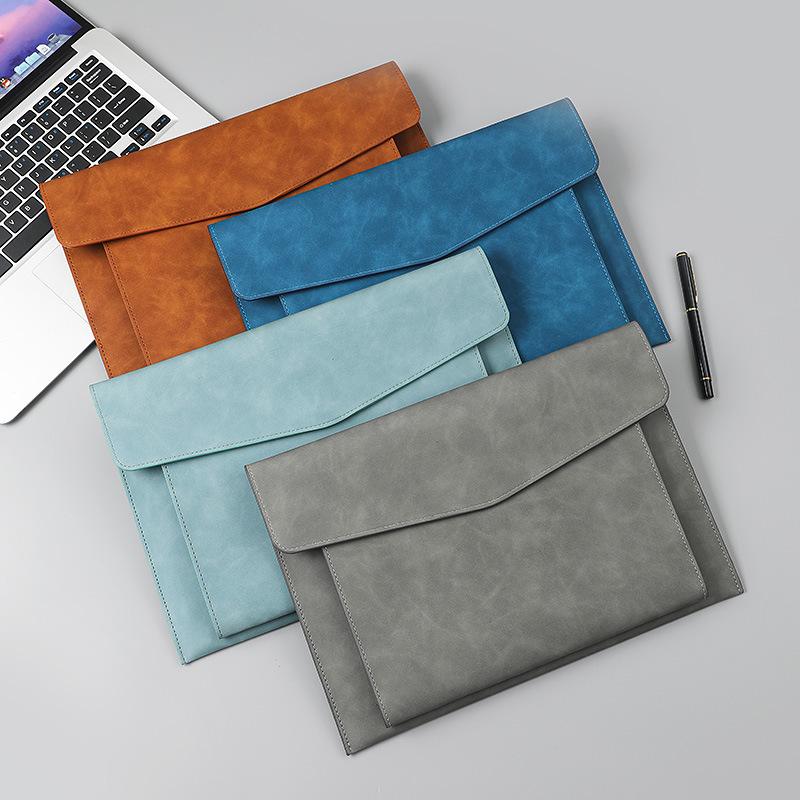 Leather A4 Document Bag, Large-Capacity Office File Storage Bag, Portable Conference Bag, Hand-Held and Portable
