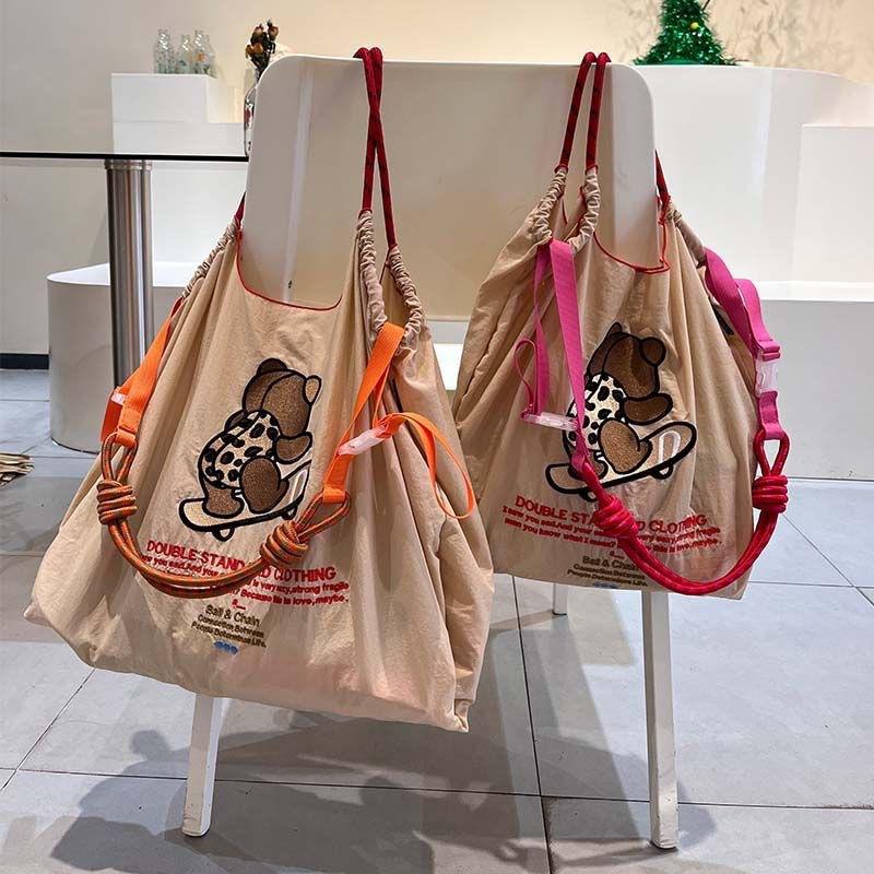 Summer New Japanese Embroider Ballchain Eco-Friendly Bag Ballchain Shopping Bag Shoulder Bag Canvas Tote Bag
