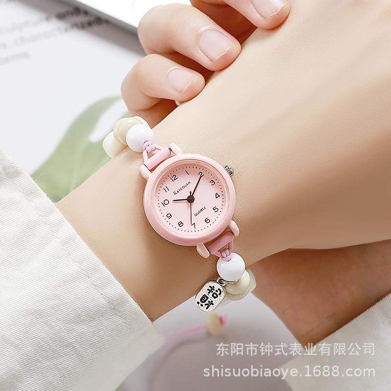 Dopamine Milk Handmade Women's Bracelet Watch, Artistic and Simple, Girls' Best Friend Watch, Niche Student Watch