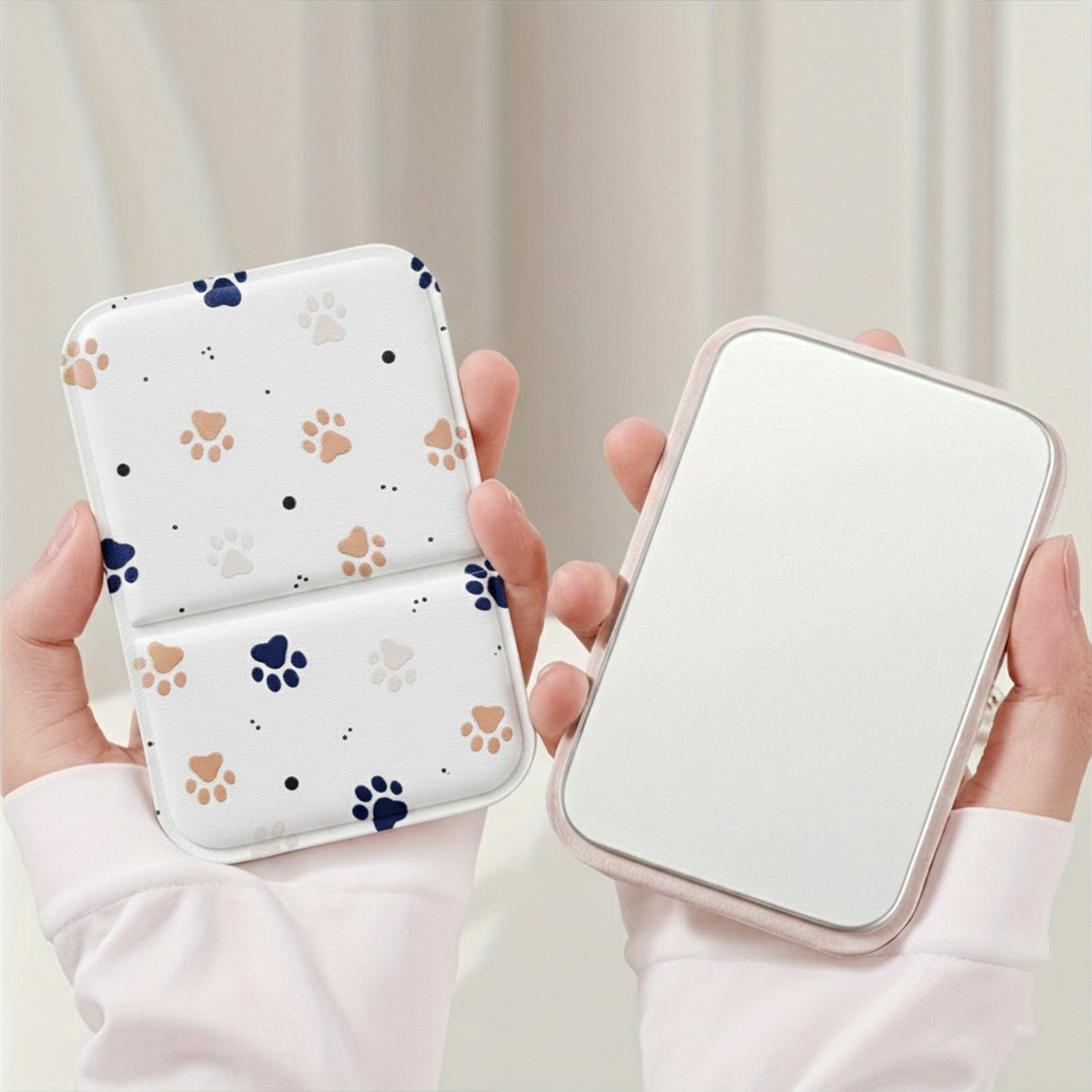 Cute Dog Paw Girl Student Dormitory Office Carry-On Small Mirror Stackable Desktop Mirror Makeup Mirror