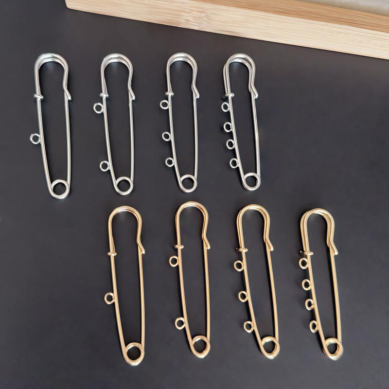 Sweater Brooch Safety Pin Color-Preserving Electroplated Waistband Pin Large Pin for Fixing Clothes with Loop Fastening Pin