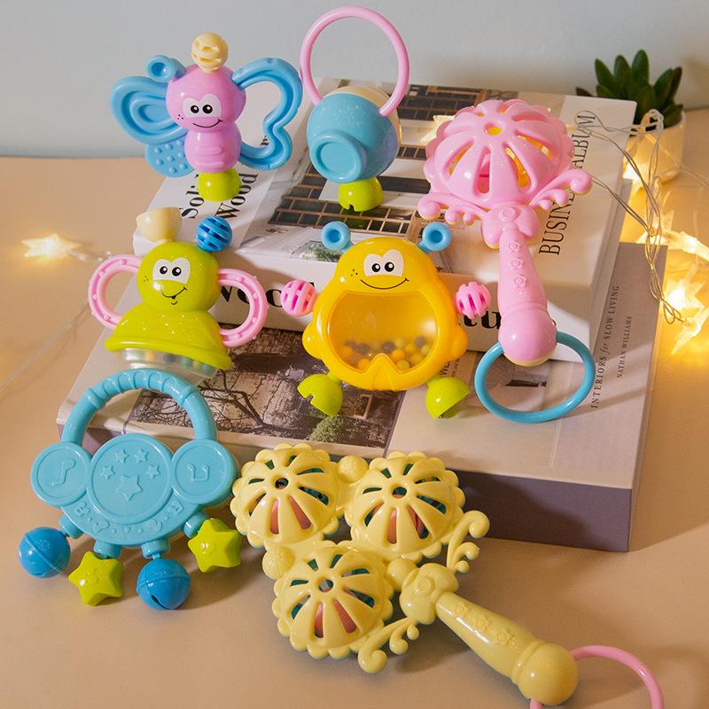 Hong Kong Bixiong Baby Boiled Baby Rattle Set 3-6-12 Months Baby Early Education Educational Hand Rattle