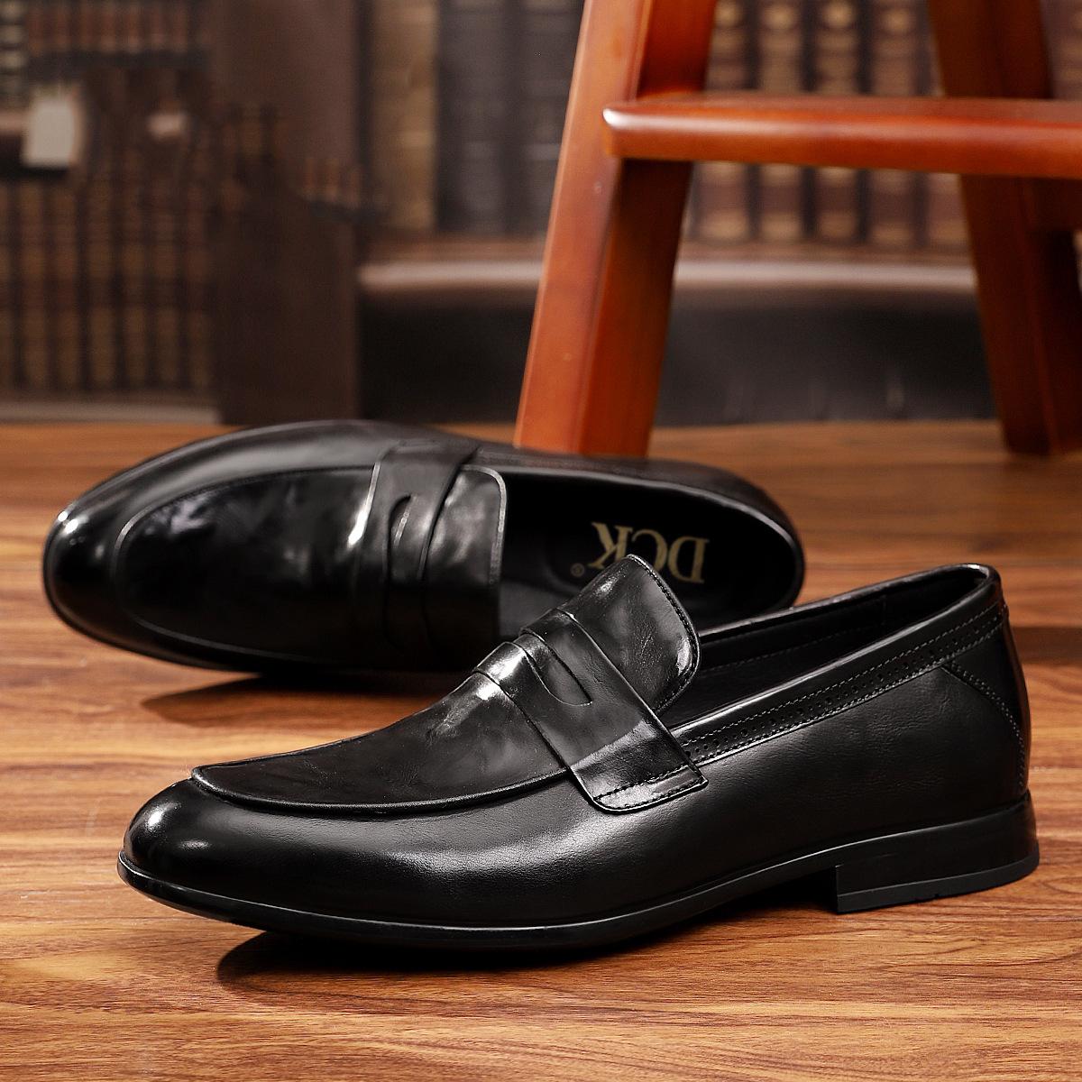 Top-grade cowhide men's business leather shoes, high-end casual comfortable soft-soled shoes, black formal men's wedding shoes, genuine leather