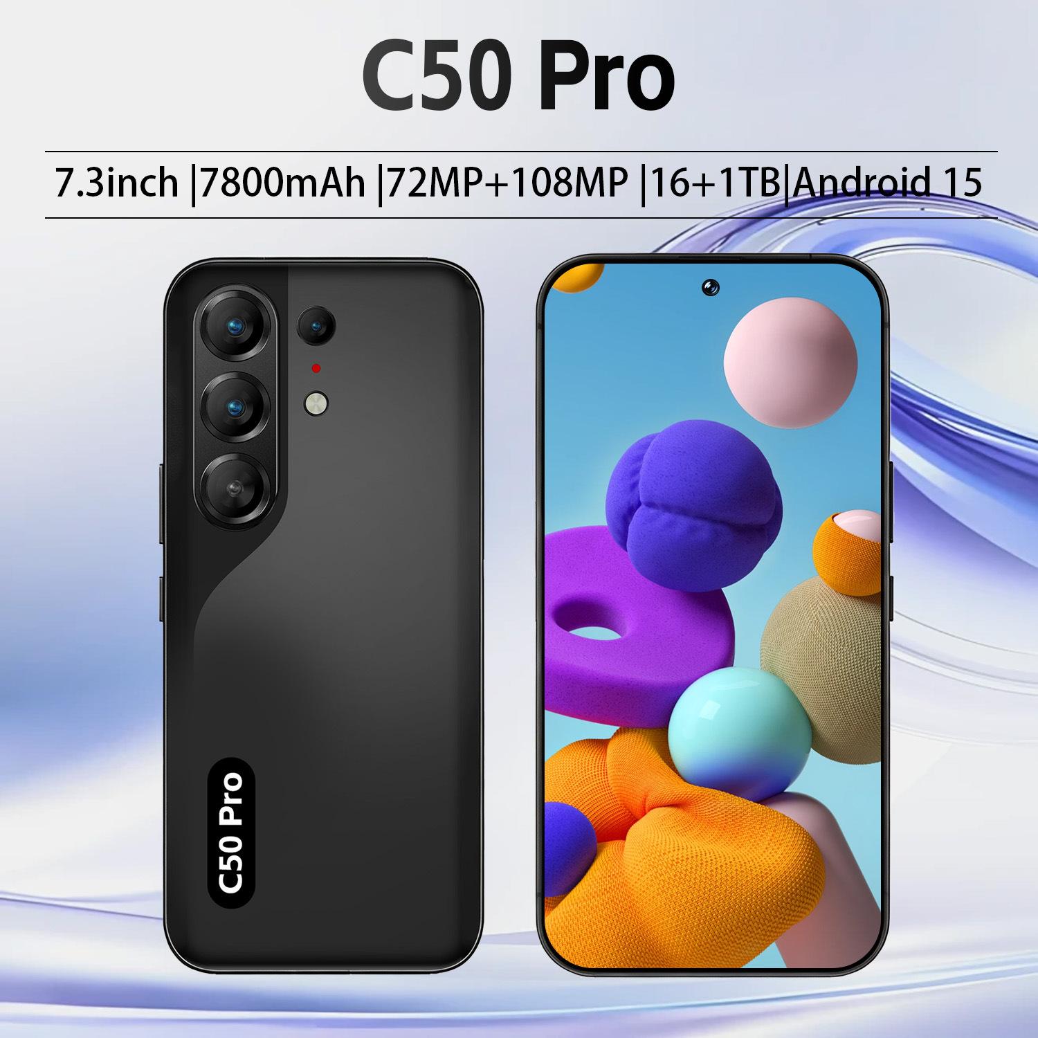 TK AliExpress specializes in cross-border smartphones, the C50 Pro Android 7.3 large-screen mobile phone, available for direct shipment from the source manufacturer