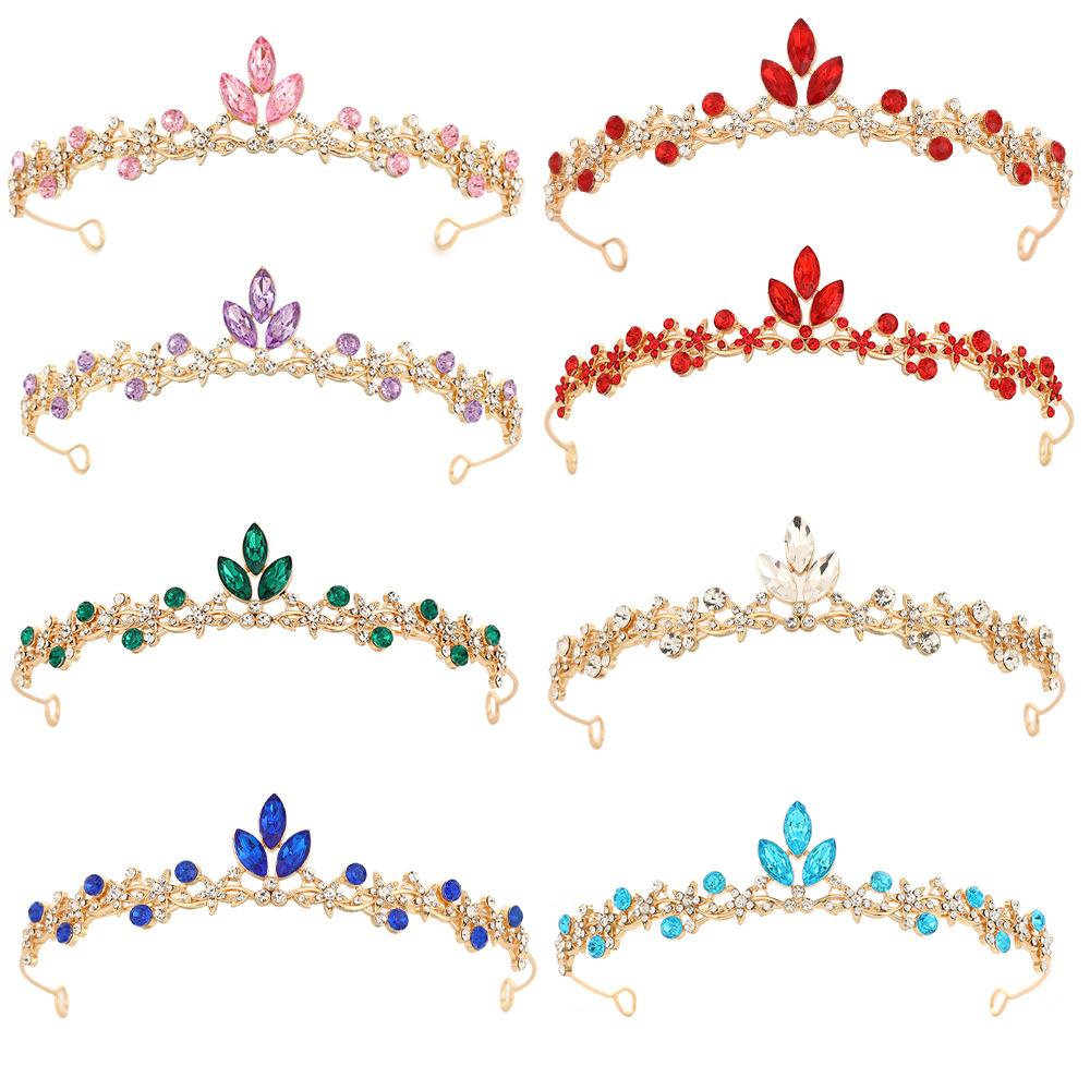 European Style Wedding Bride Alloy Crown Wedding Simple Crown Princess Korean Style Simple Birthday Party Gift Crown