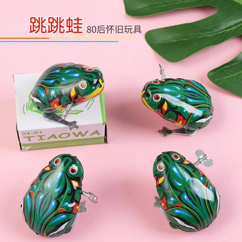 Tin Frog Nostalgic Wind-Up Toy Baby Wind-Up Tin Frog Classic Stall Toy