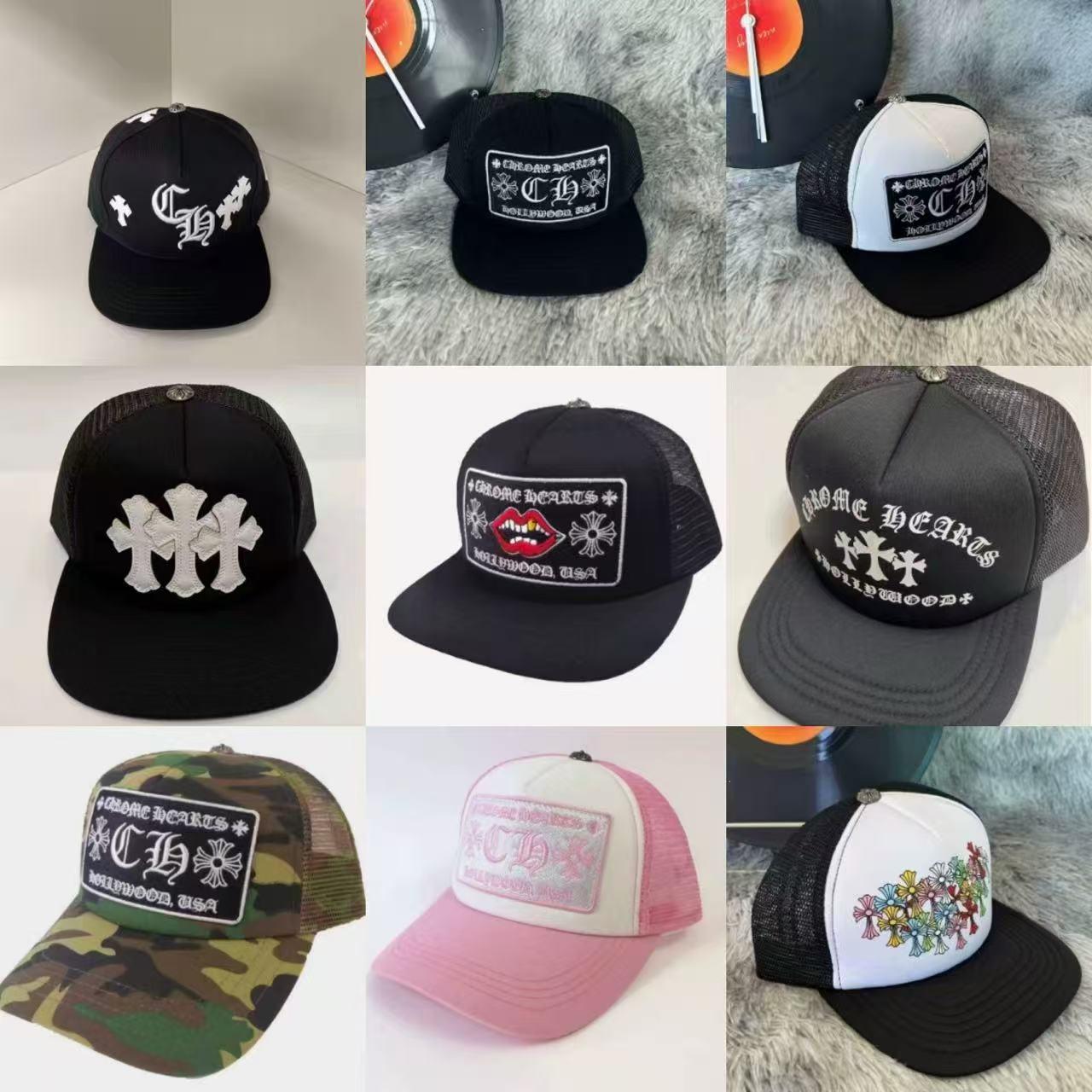 Men's trendy and stylish Chrome Hearts sun hat, baseball cap, adjustable sun protection cap, cool summer cap for women