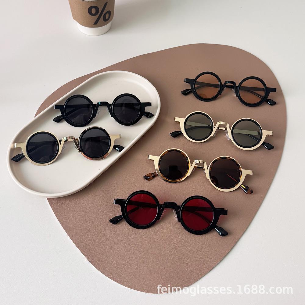 Children's Sunglasses Retro Round Girls' Sunglasses Baby Boys Glasses Net Korean-style Travel Red Sunglasses New