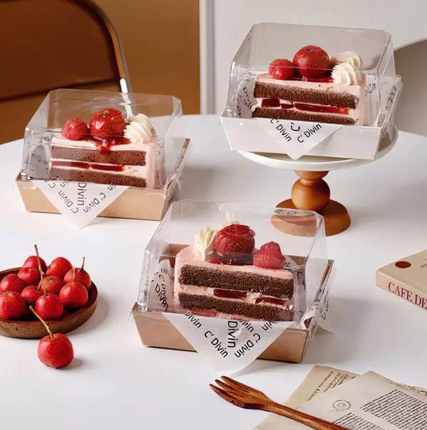 Tiramisu Box Basque Cake Packaging Box 4inch Heightened Cut Pieces Baked Dessert Takeaway Box