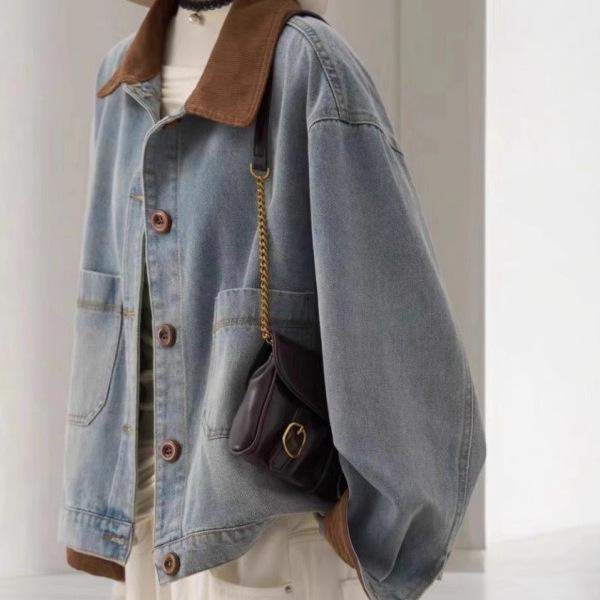 American Retro Denim Jacket for Women 2026 New Popular Autumn and Winter Unique and Stylish Top for Petite Figures Niche Jacket