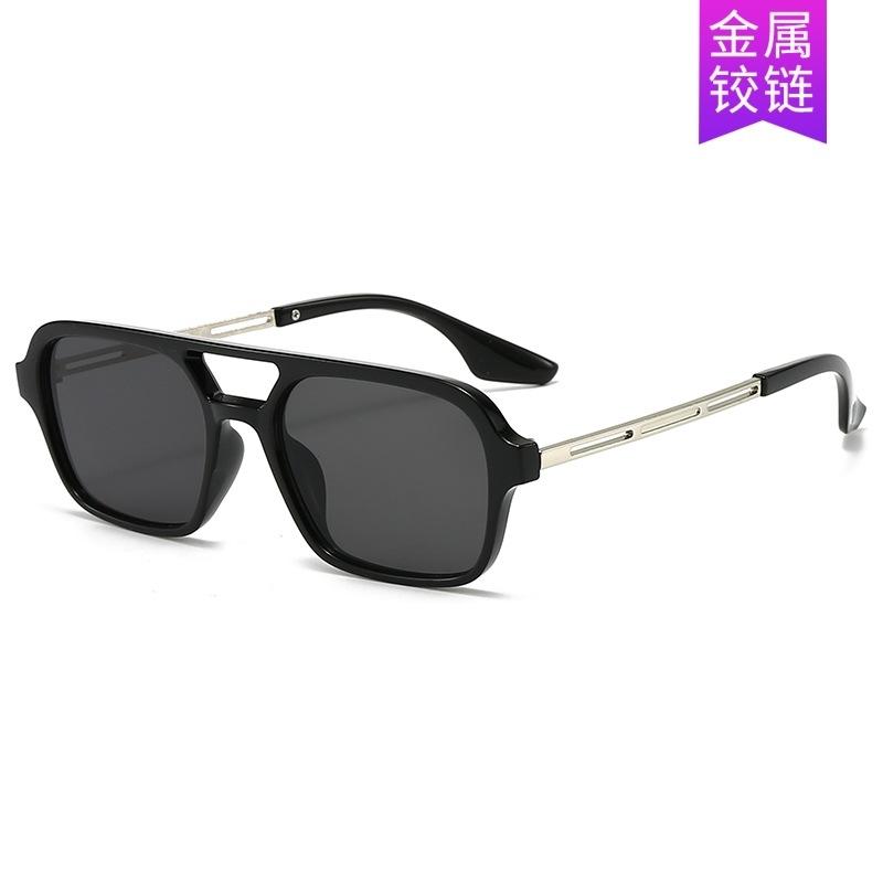 New Cross-Border Double Bridge Aviator Sunglasses for Women, Internet Celebrity Sunglasses, Fashionable Wear, Men's Anti-Uv Sunglasses