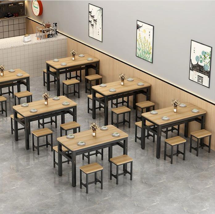 Fast food restaurant table and chair set, commercial restaurant table and chair set, simple rectangular small table for home use