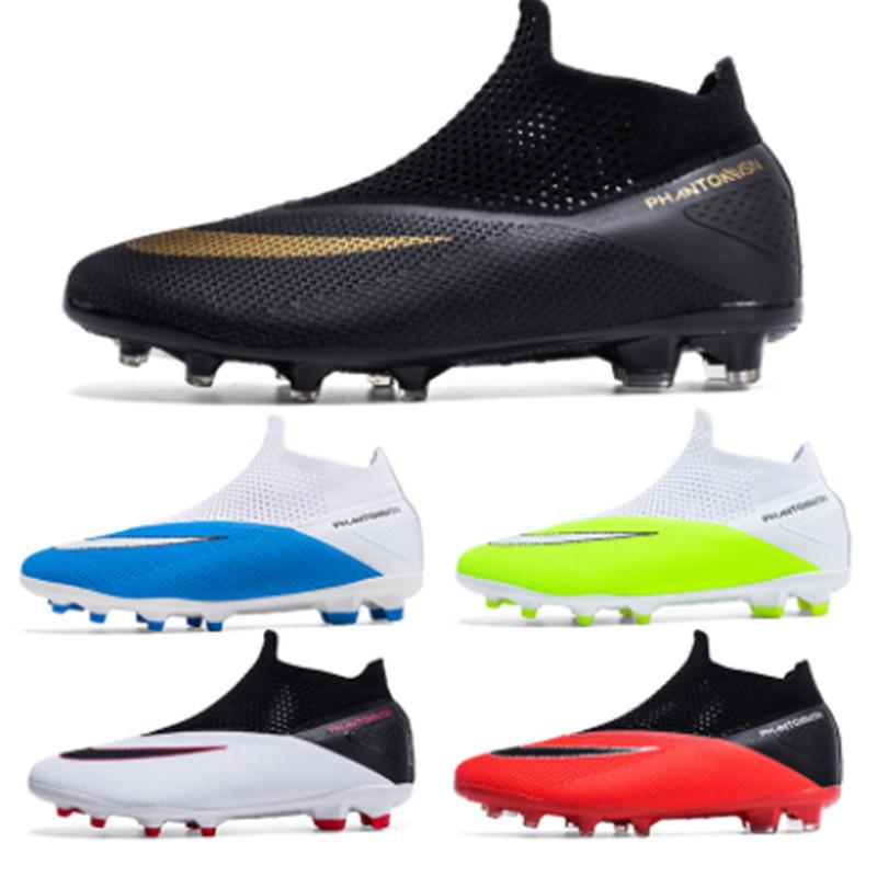 Cross-border football shoes high-top flying socks overshoes for boys and girls AG spikes leather feet for teenagers and students sports shoes