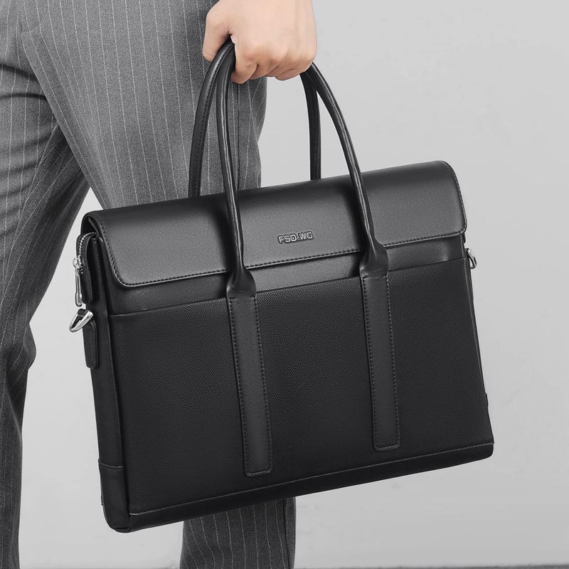 Men's Business Briefcase, Large-Capacity Shoulder Bag, Office Handbag, Commuting Casual Waterproof Crossbody Bag for Men