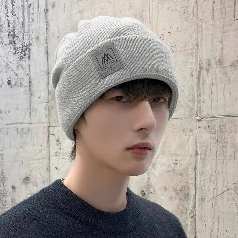 Foreign Trade Hat Men's Winter Windproof Cold-proof Warm Wool Knitted Hat Super Thick Thickened fleece-lined Baotou Cap Big Head