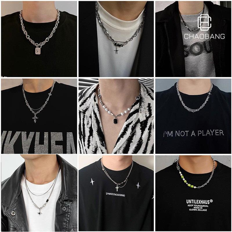 Necklace Men's Titanium Steel Color-free Simple All-match Jewelry Women's Woolen Chain New Fashion Personalized Hot Hip-hop Accessories
