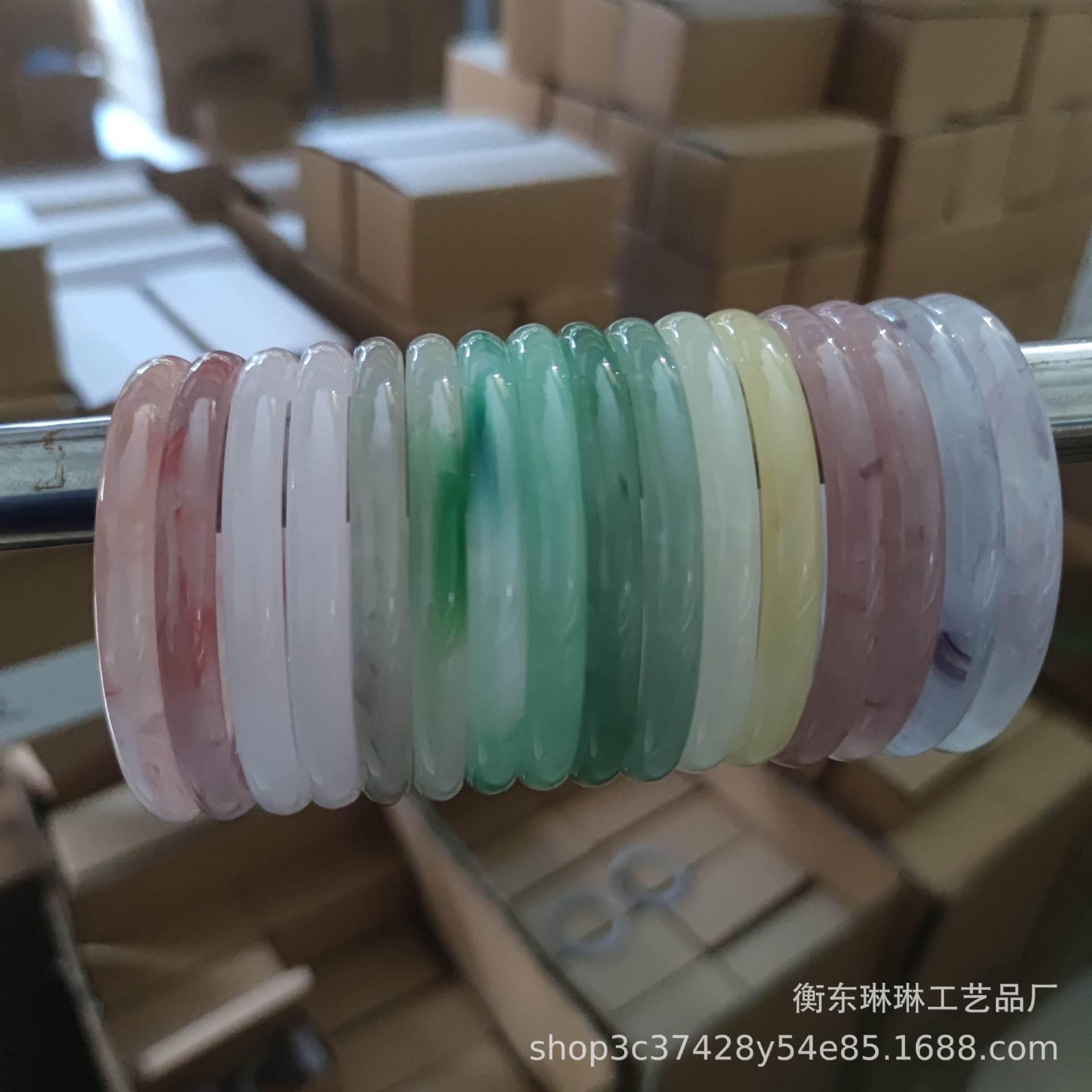 8mm inner diameter 62mm glass imitation jade beauty bracelet jingle bracelet floating flower bracelet imperial concubine bracelet