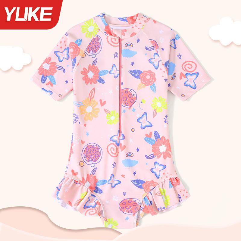 Children's Swimwear Women's 2025 New Cartoon one-piece Quick-drying Boxers Swimwear Big Kids Baby Swimwear