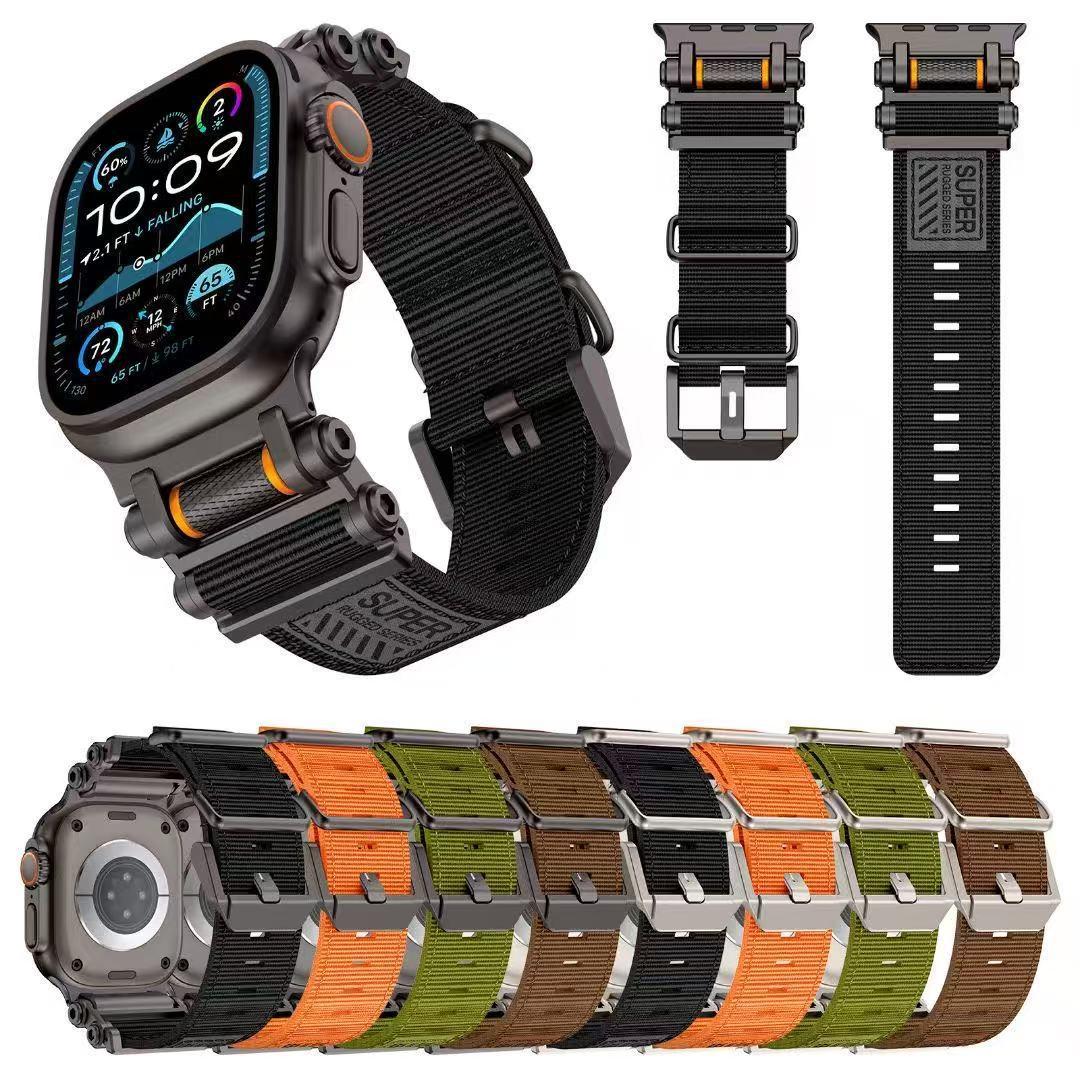Suitable for Apple Watch Nylon Sports Strap Ultra Metal Connector Fate Gear Braided Strap