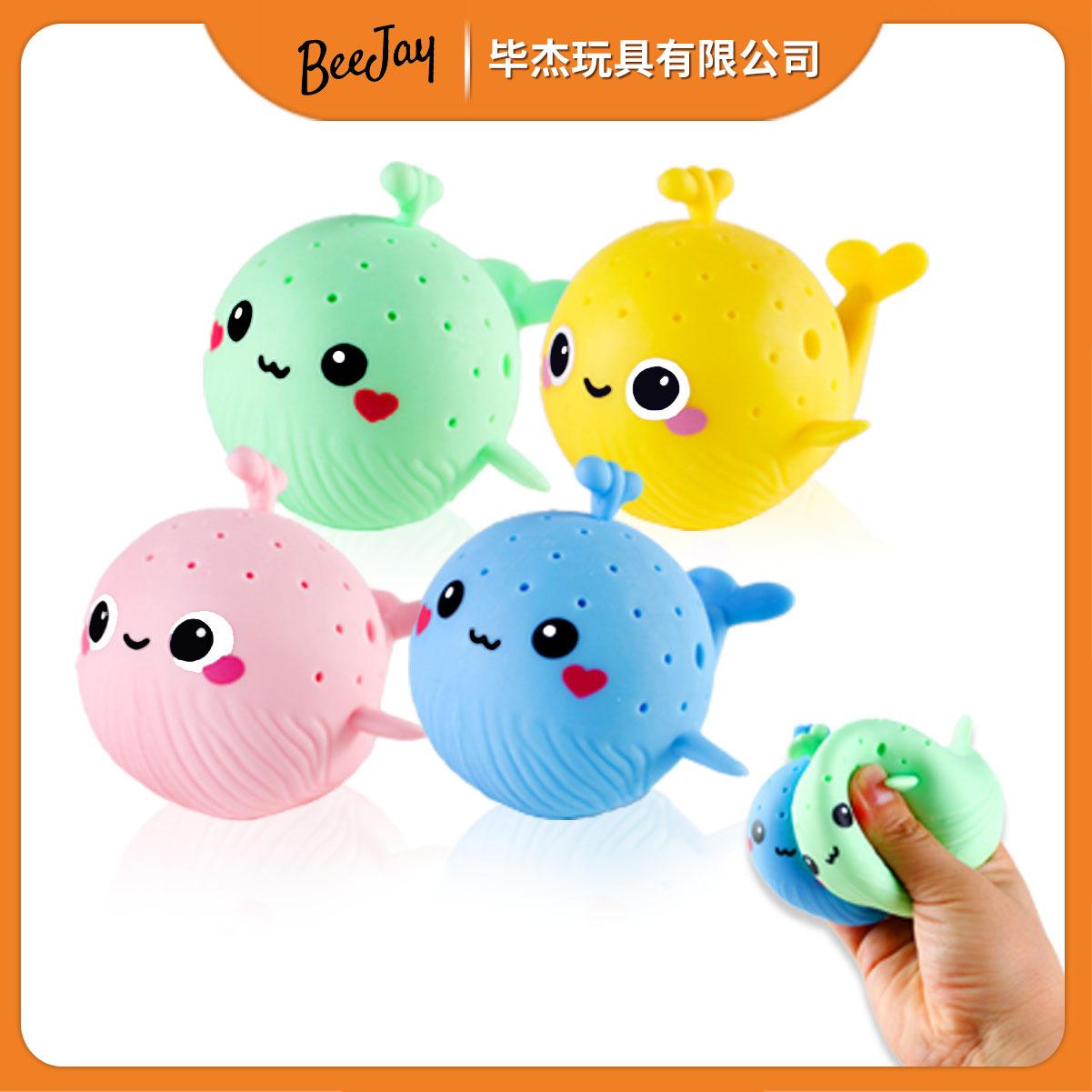 Cartoon Whale Bath Toy for Kidsren, Water Spray Shower, Baby Bathroom Soft Rubber Soothing Water Toy
