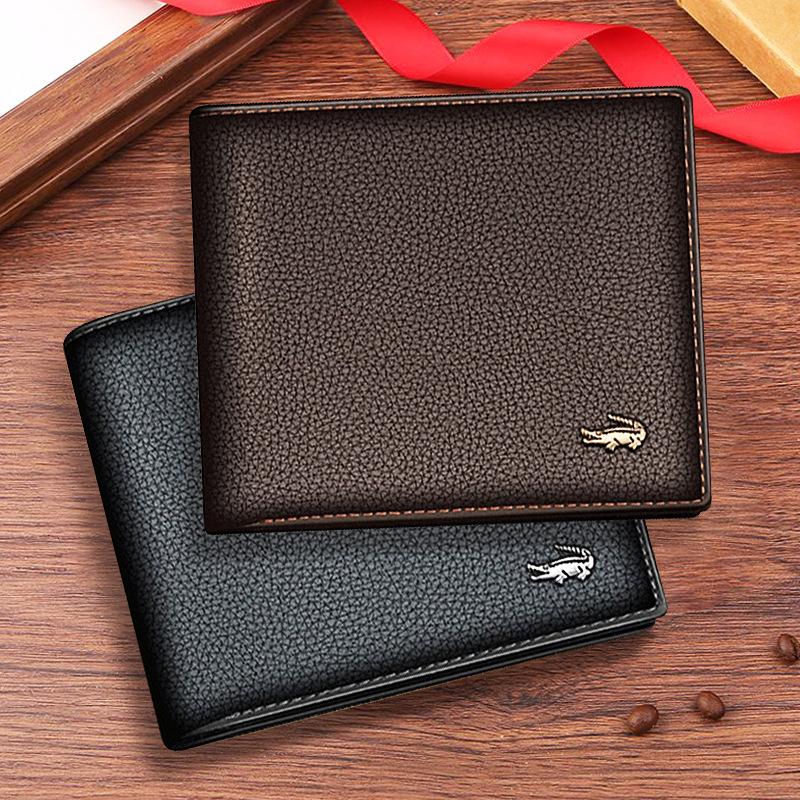 New Short Crocodile Men's Wallet Large Capacity Storage Business Fashion Wallet Multi-functional Partition Card Bag