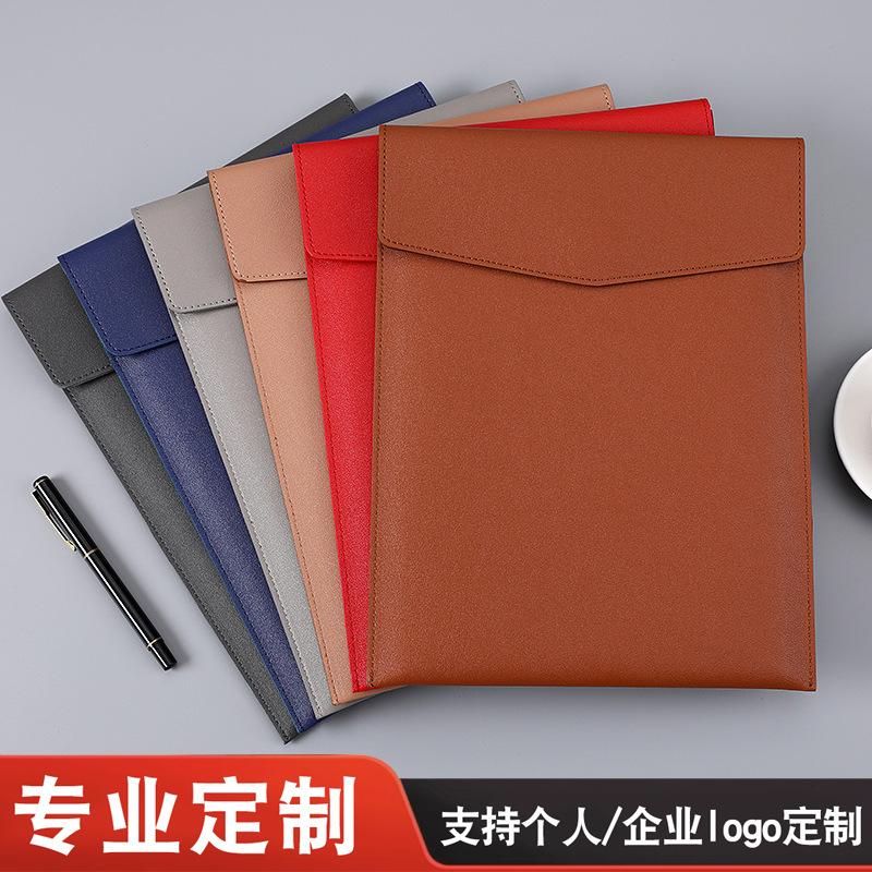 A4 Leather File Bag Business Office Information File Storage File Bag Large Capacity Thickeneded Waterproof Briefcase