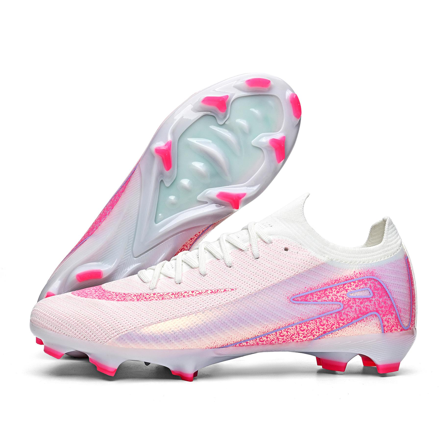 Cross-Border New Adult Outdoor Turf Sports Training and Competition Ag Long Spike Anti-Slip Soccer Shoes Wholesale in Stock
