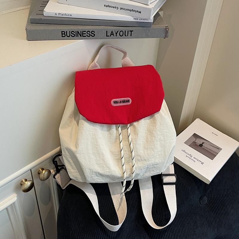 Cross-Border Korean Design Pocket Women's Casual Simple Large-Capacity Versatile Backpack Trendy Nylon Cloth Backpack