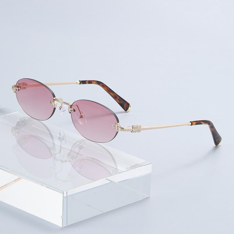 Zhang Yuanying's Same Style High-End Rimless Sunglasses New Style Plain Glasses Frame Accessible Luxury Internet Celebrity Old Money Style Sunglasses for Women