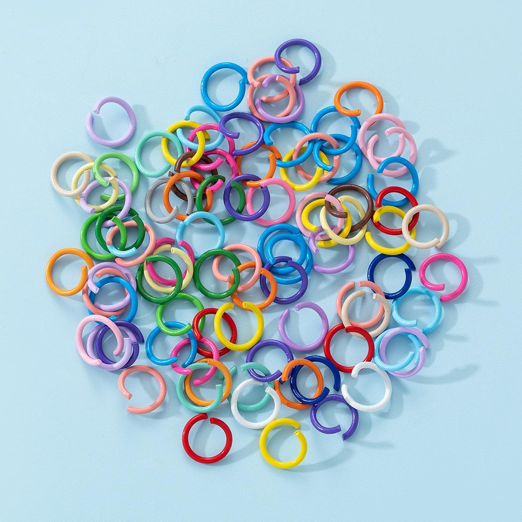DIY Jewelry Accessories 1.2*10mm Metal Paint Single Circle Connecting Ring with Handmade Hanging Ring Colorful Open Ring