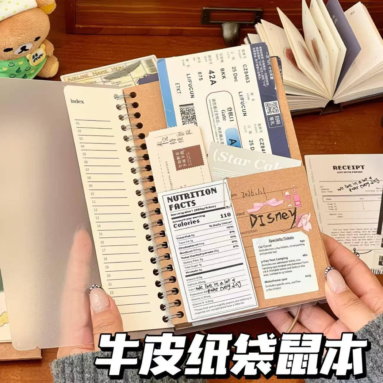 A5 Kraft Paper Kangaroo Notebook Travel Storage Notebook DIY Coil-bound Journal Vintage Style Diary